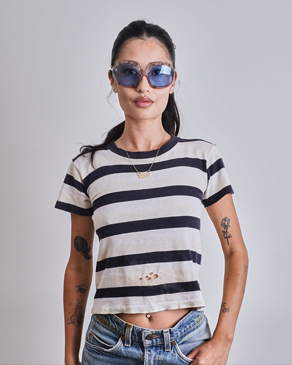 1950s Striped Baby Tee