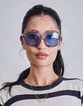 1960s Clear Daisy Oversized Sunglasses