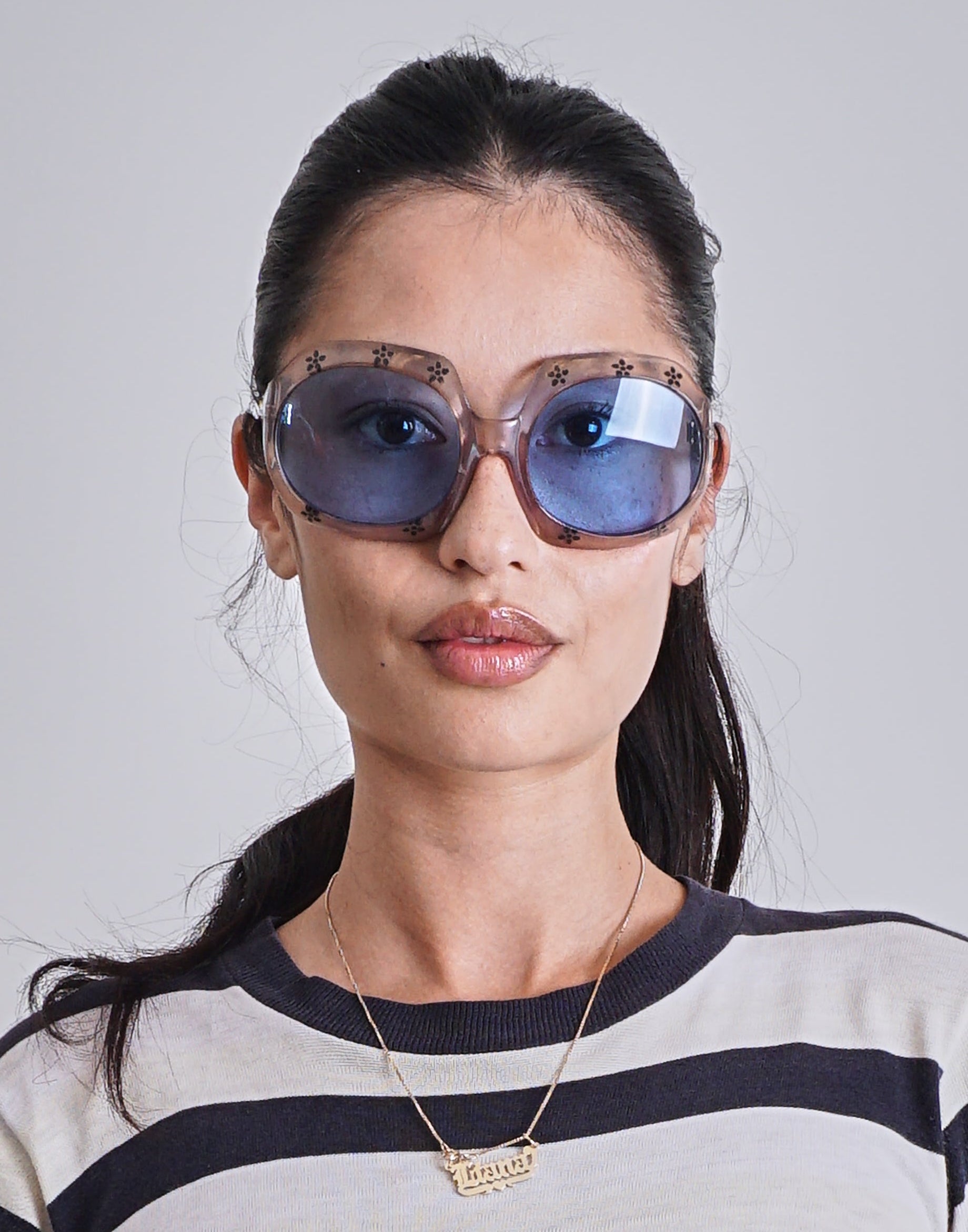 1960s Clear Daisy Oversized Sunglasses