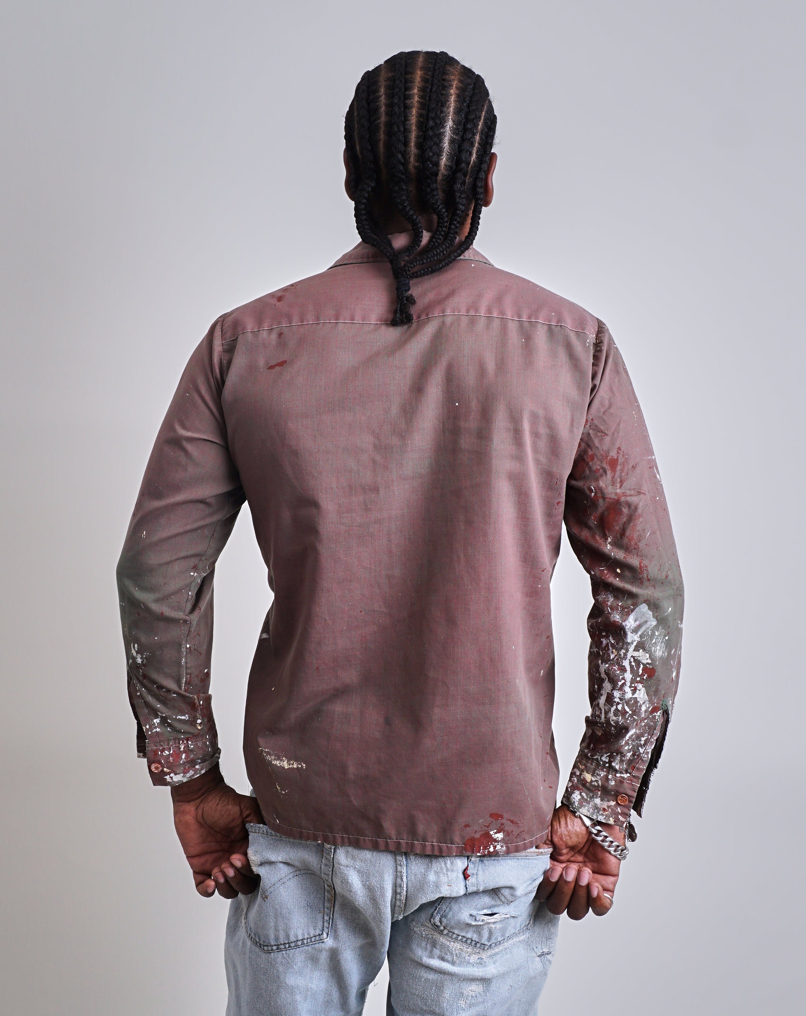 1960s Loop Collar Paint Splattered Shirt