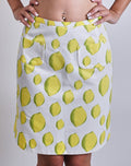 1990s Iceberg Lemon Printed A line pocket skirt