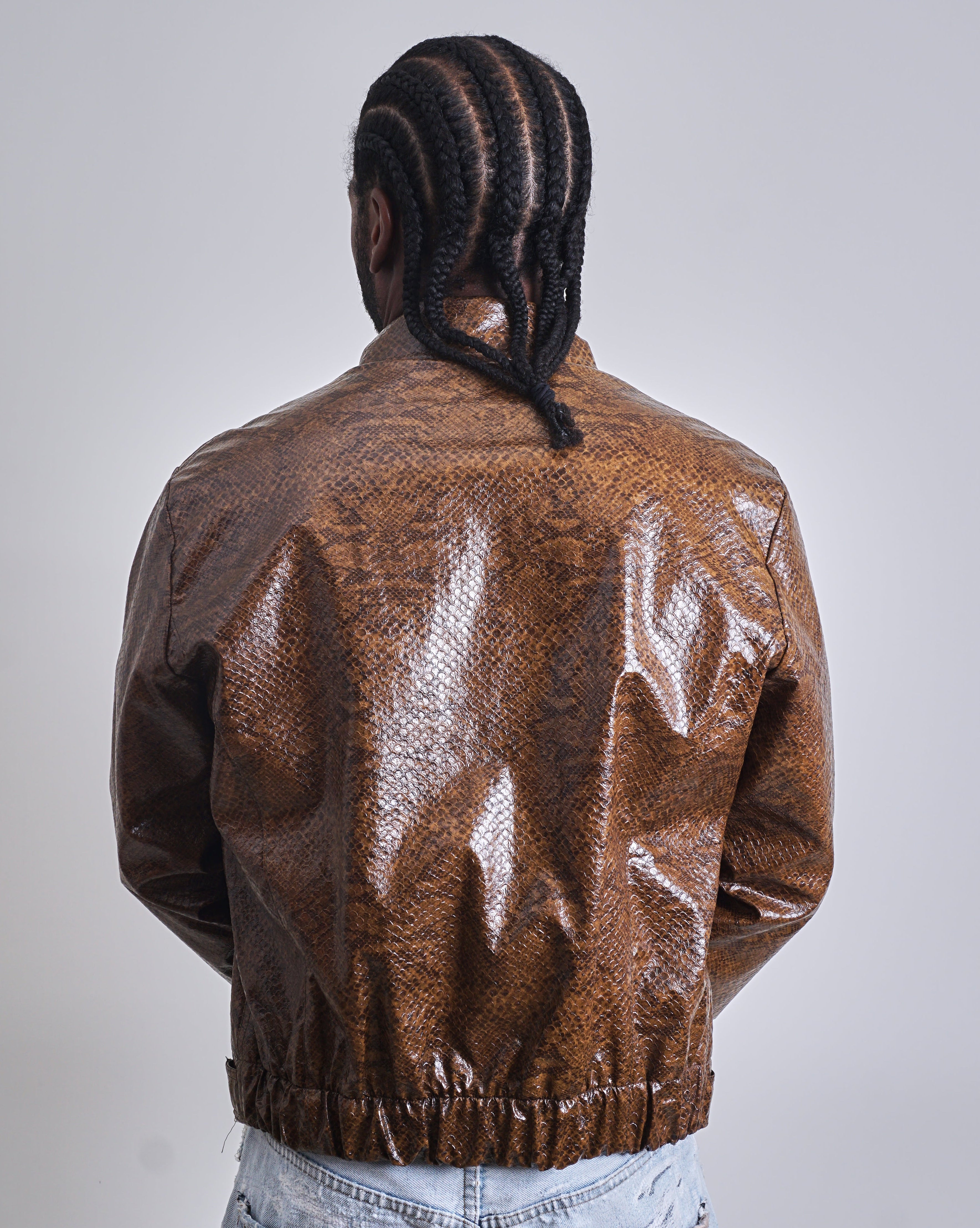 1970s Brown Snakeskin Vinyl Jacket