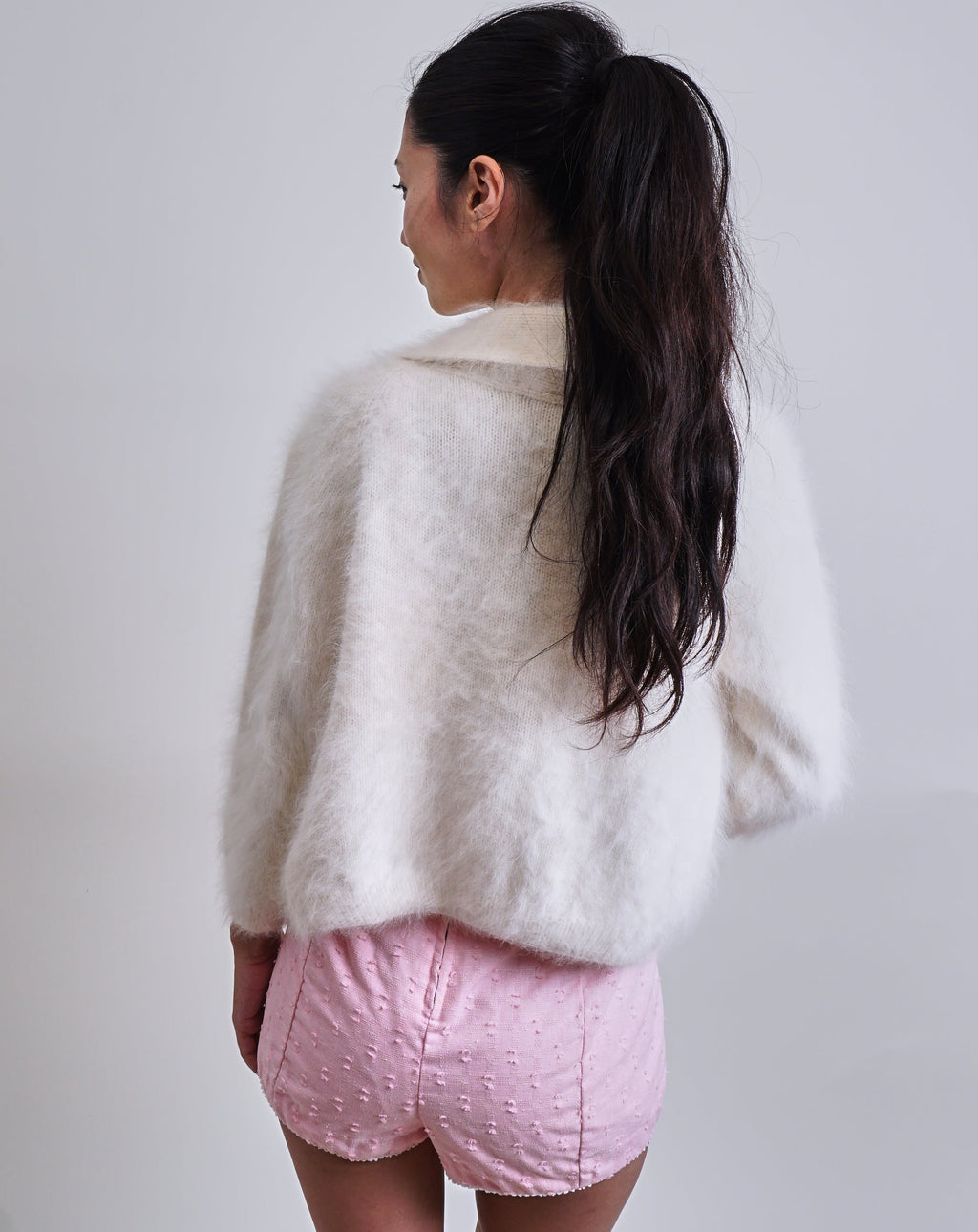 1950's Cream Fluffy Angora Cardigan