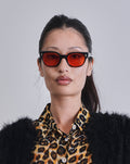 1980s LA Eyeworks Red & Black Wayfarer