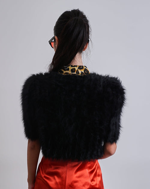 1940s Saks Fifth Avenue Fluffy Angora Bolero
