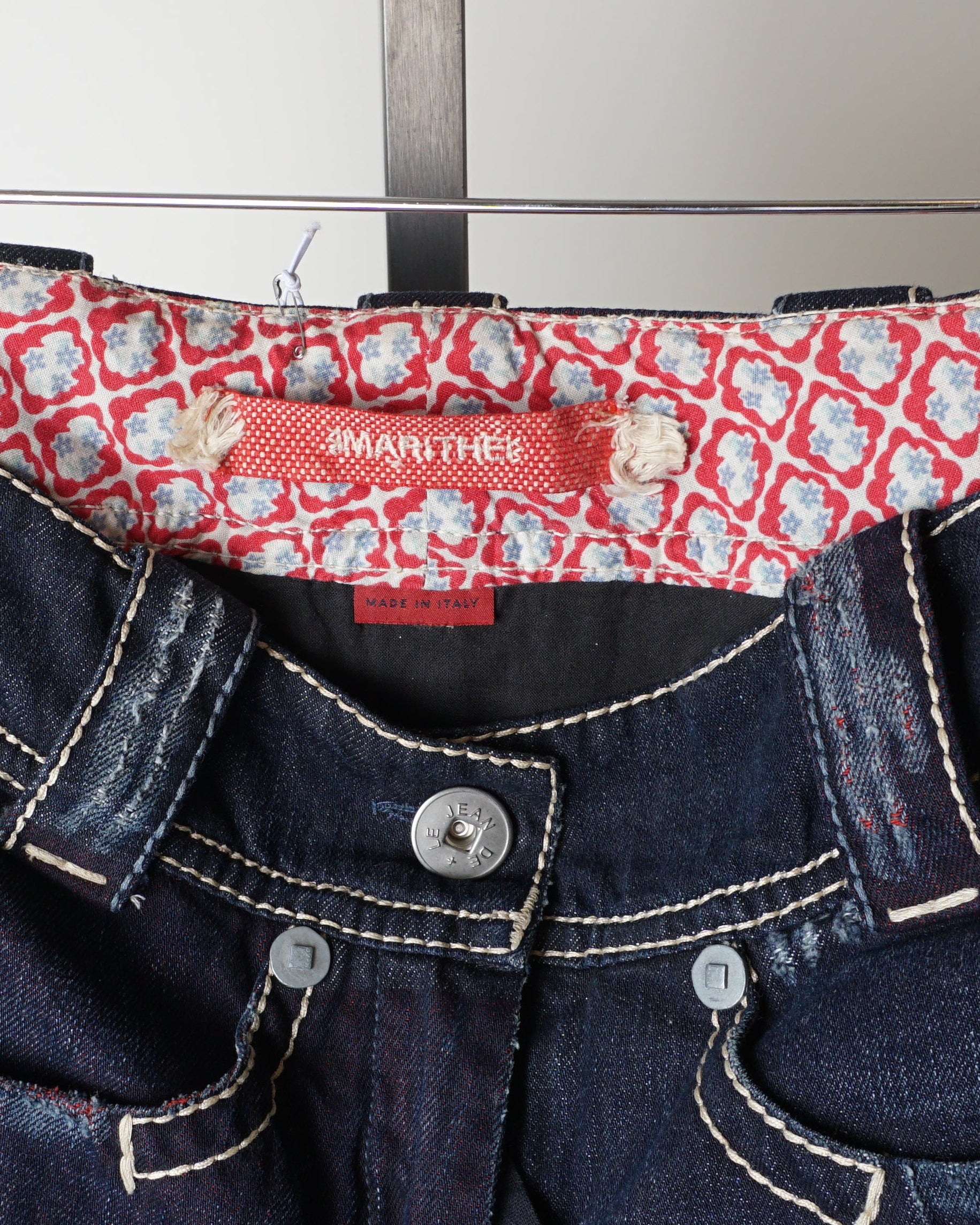 Marithe Francois Girbaud Double Layer Frill Denim Skirt