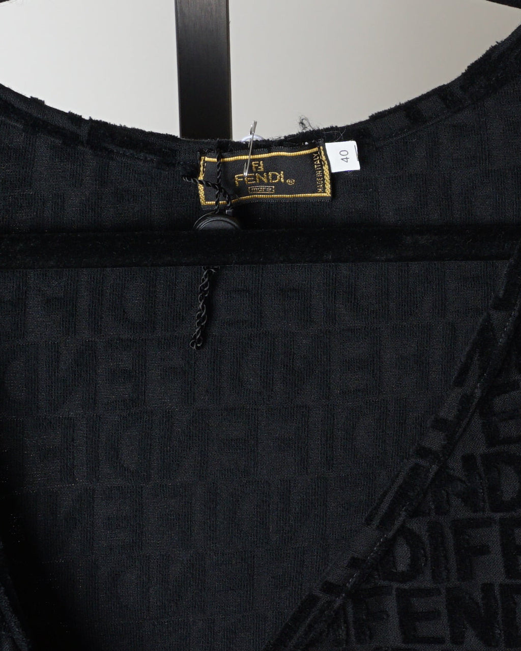 1990s Fendi Terry Towel Logo Printed Wrap Top