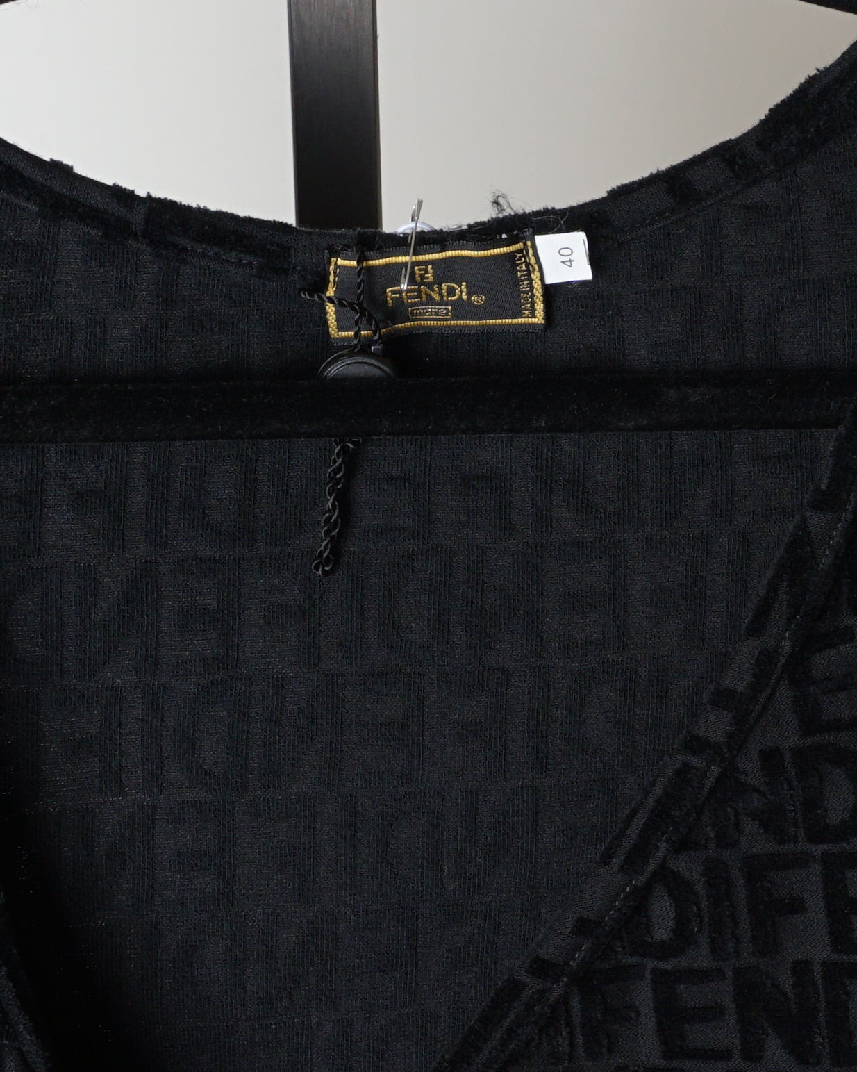 1990s Fendi Terry Towel Logo Printed Wrap Top
