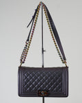 Iridescent Mermaid Leather Quilted Boy Bag