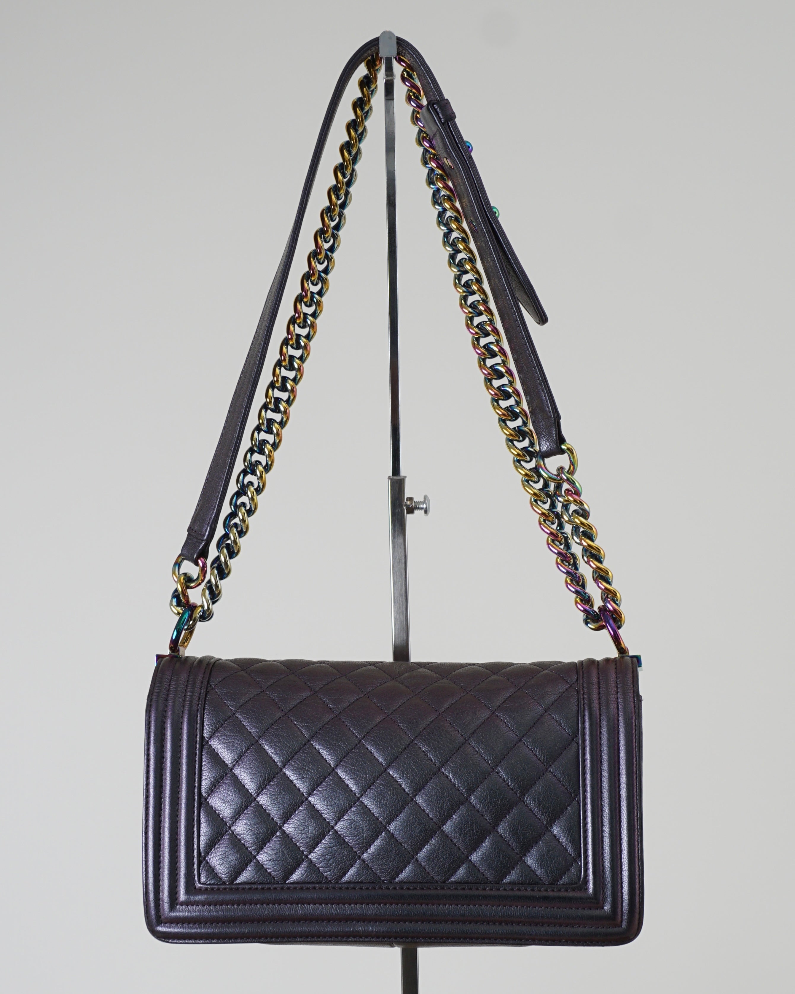 Iridescent Mermaid Leather Quilted Boy Bag
