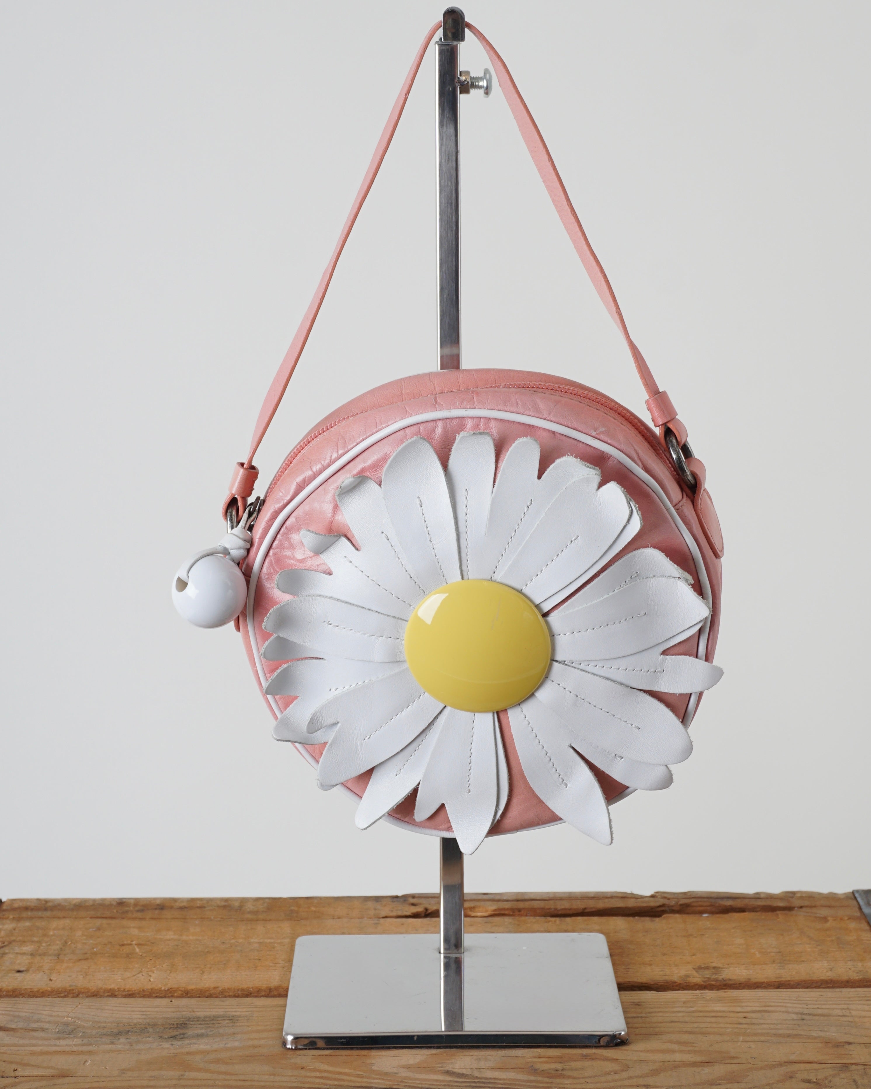 Moschino Pink Leather Daisy Bag