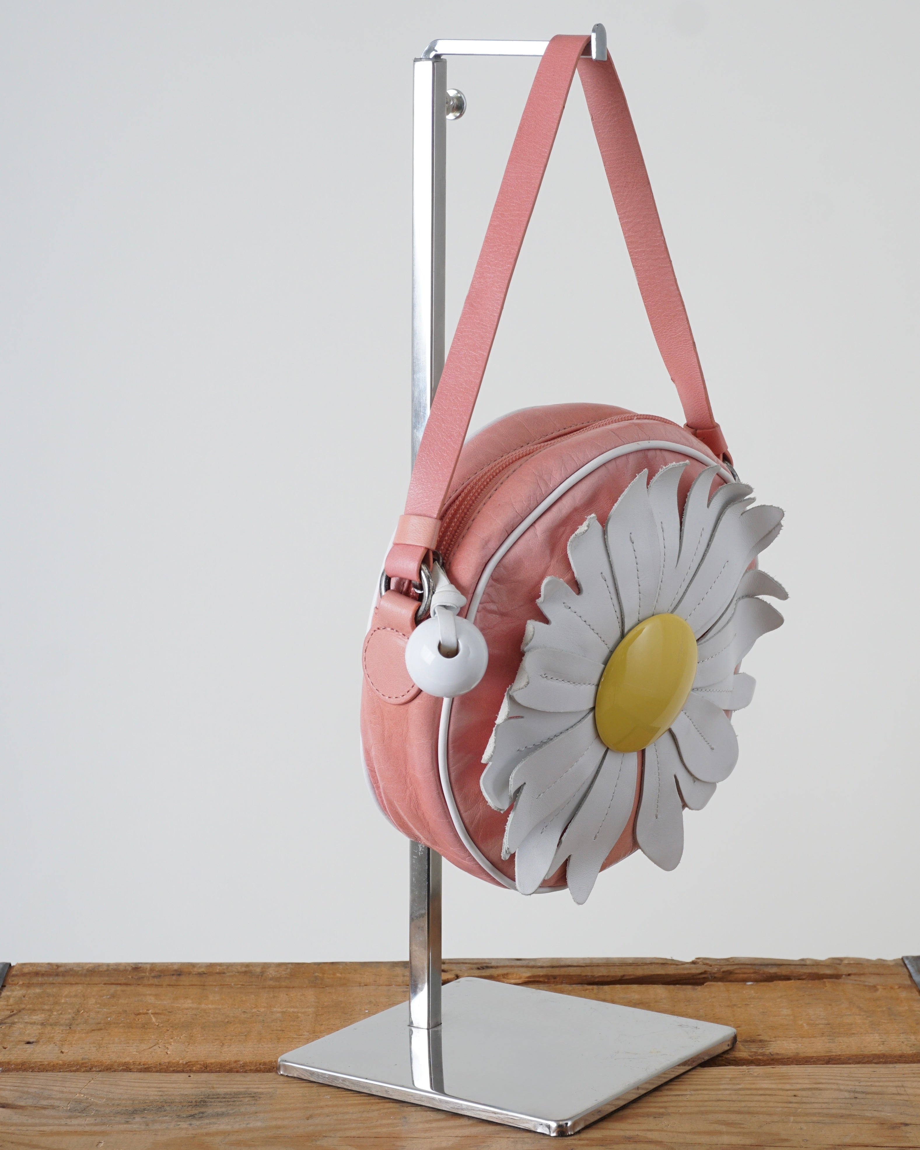 Moschino Pink Leather Daisy Bag