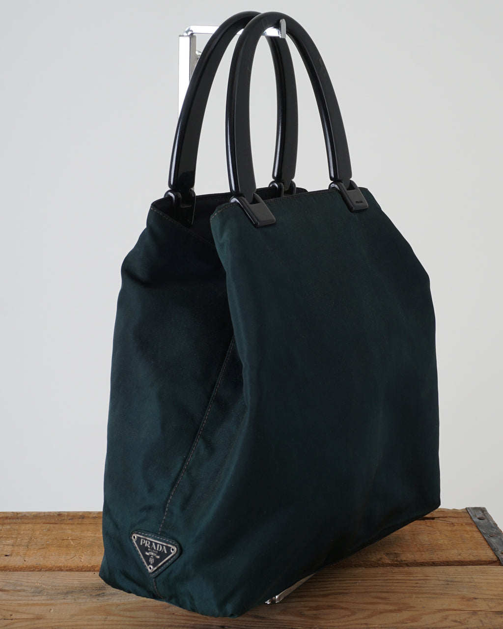1990s Nylon Tessuto Resin handle Tote Bag