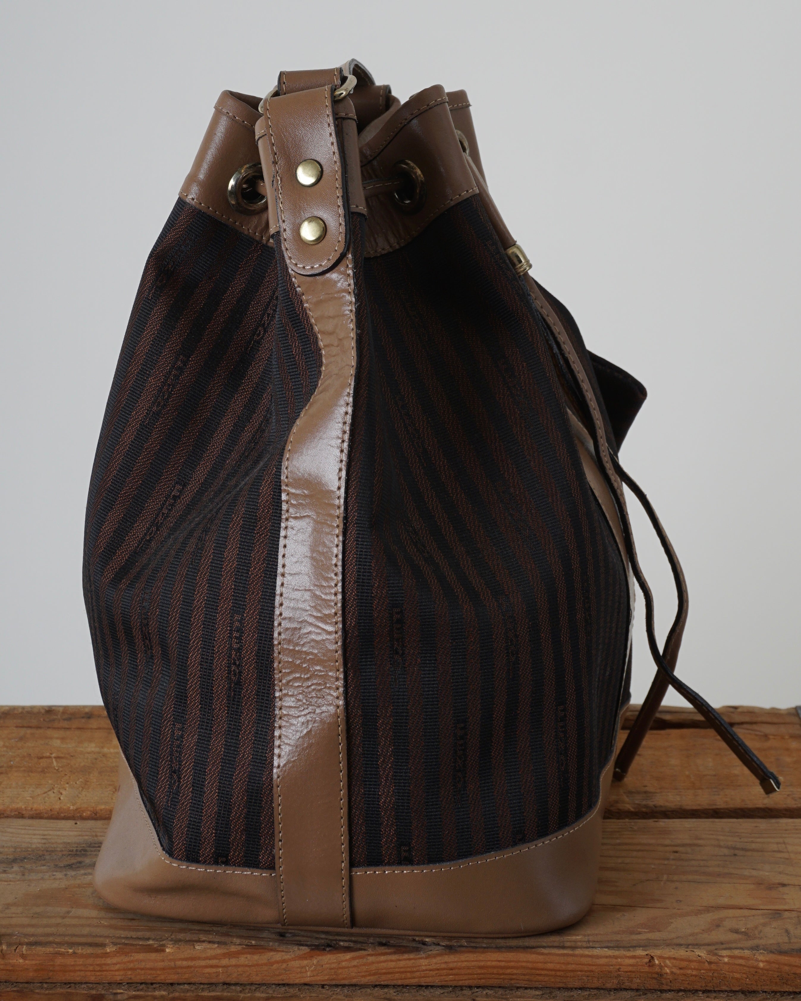 1980s Fendi Stripe Bucket Bag