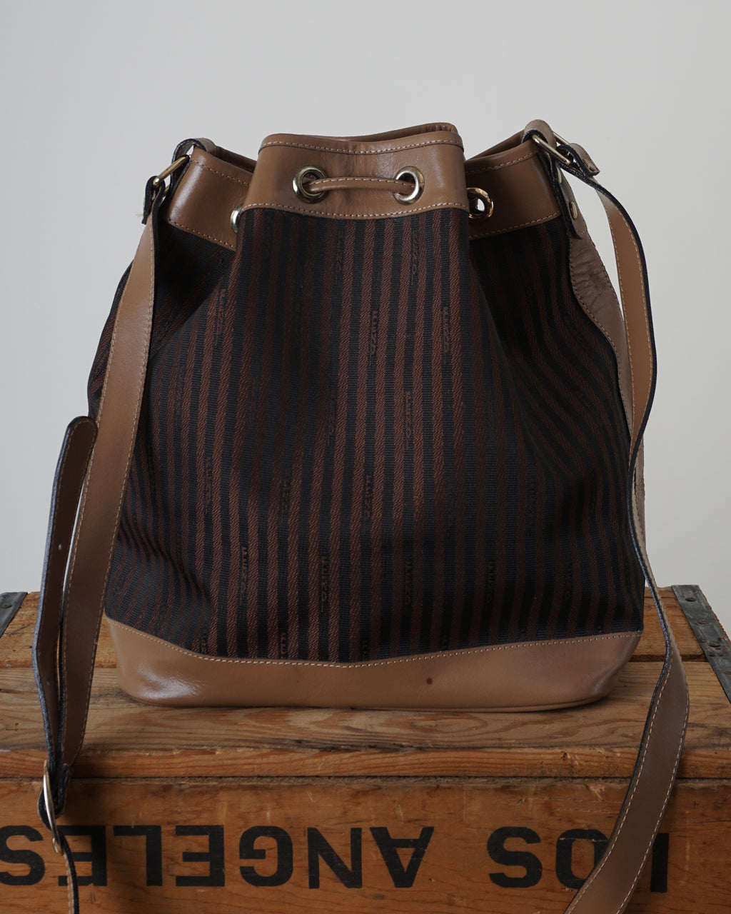 1980s Fendi Stripe Bucket Bag