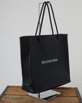 Balenciaga Logo Leather Shopper Tote