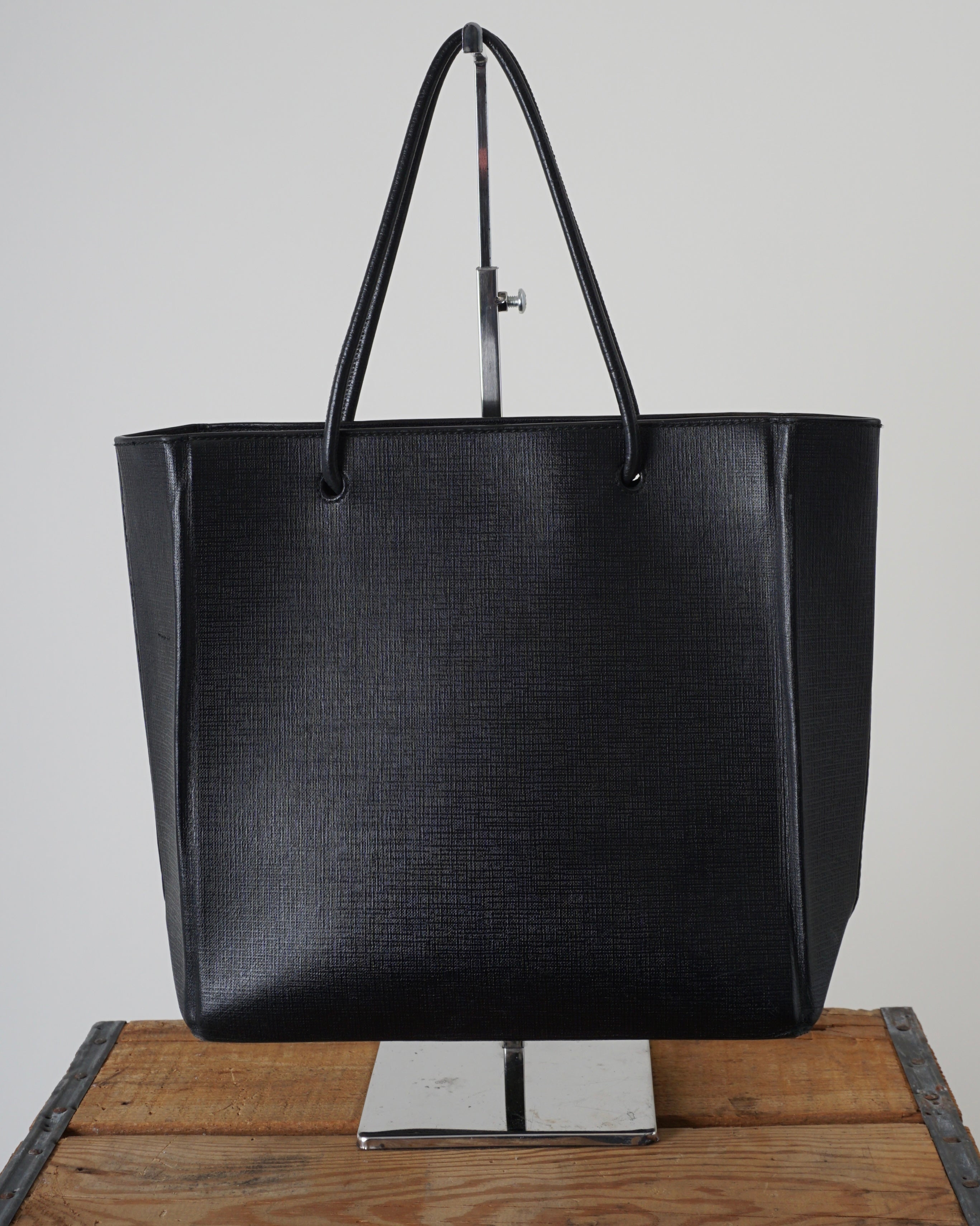 Balenciaga Logo Leather Shopper Tote