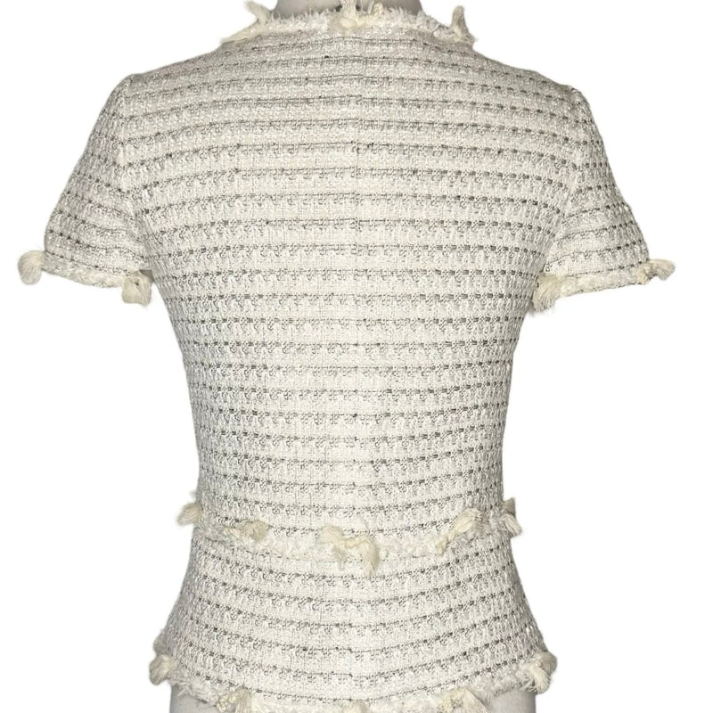 CHANEL 2005 CRUISE TWEED STRIPE SHORT SLEEVE JACKET