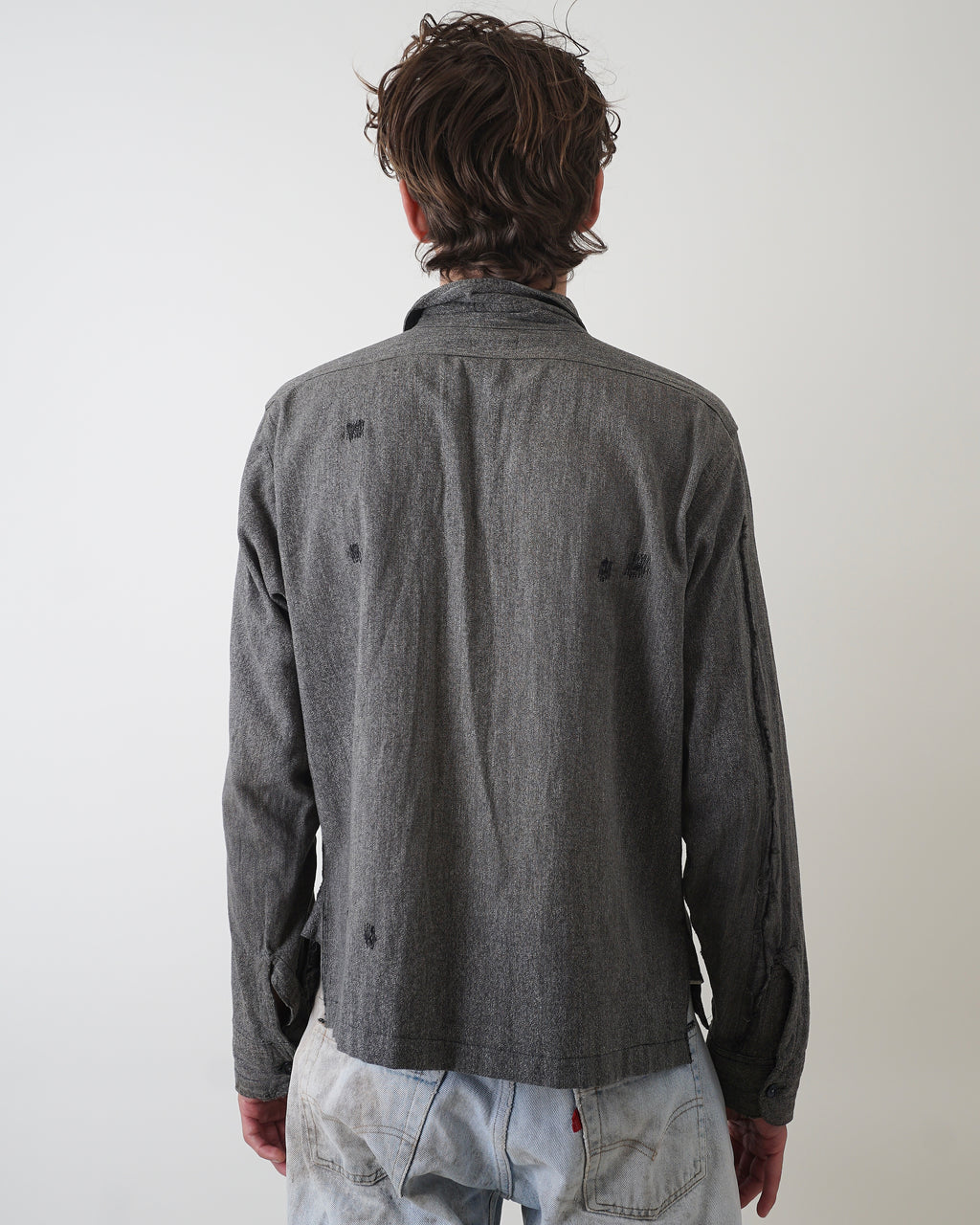 1940's Salt & Pepper Gray Hercules Chambray Work Shirt