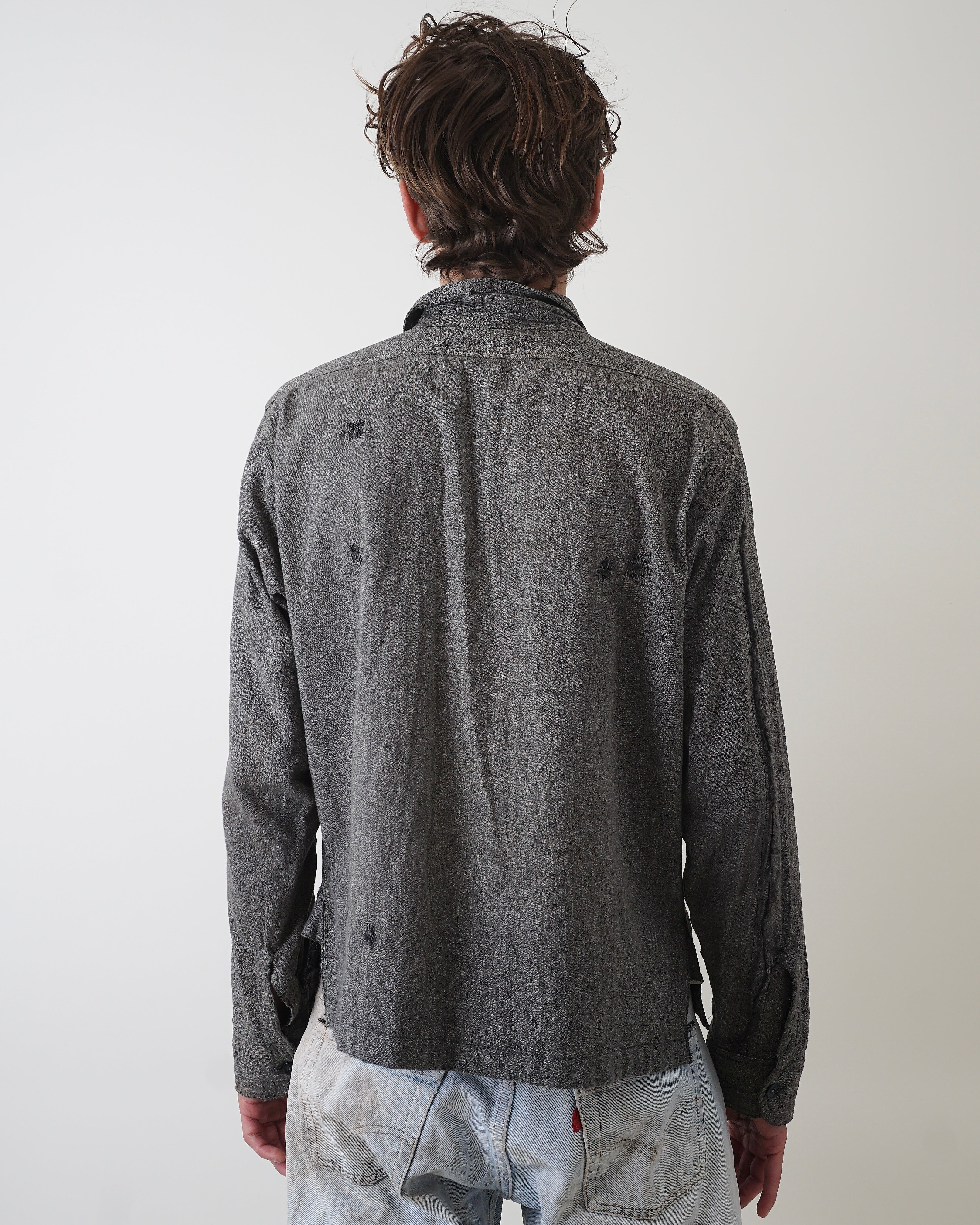 1940's Salt & Pepper Gray Hercules Chambray Work Shirt