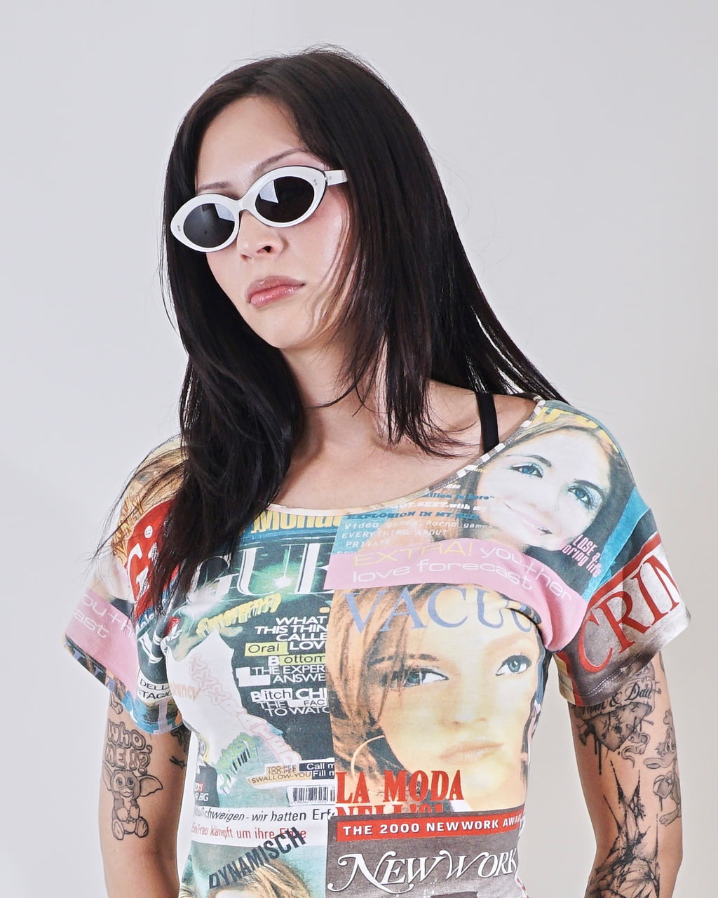 D&G magazine printed backless T-shirt dress