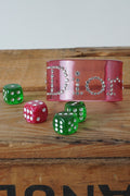 Pink Crystal Lucite Logo Cuff