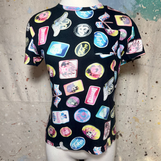 John Galliano All Over Patch Print Shirt