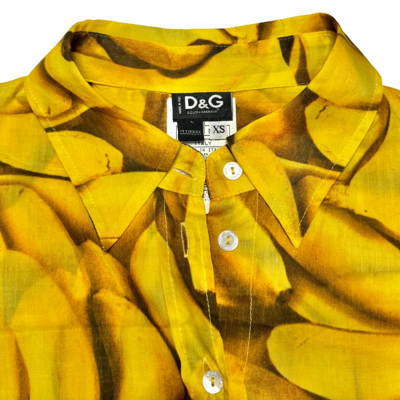 2000s DOLCE & GABBANA D&G BANANA SHORT SLEEVE BUTTON UP SHIRT