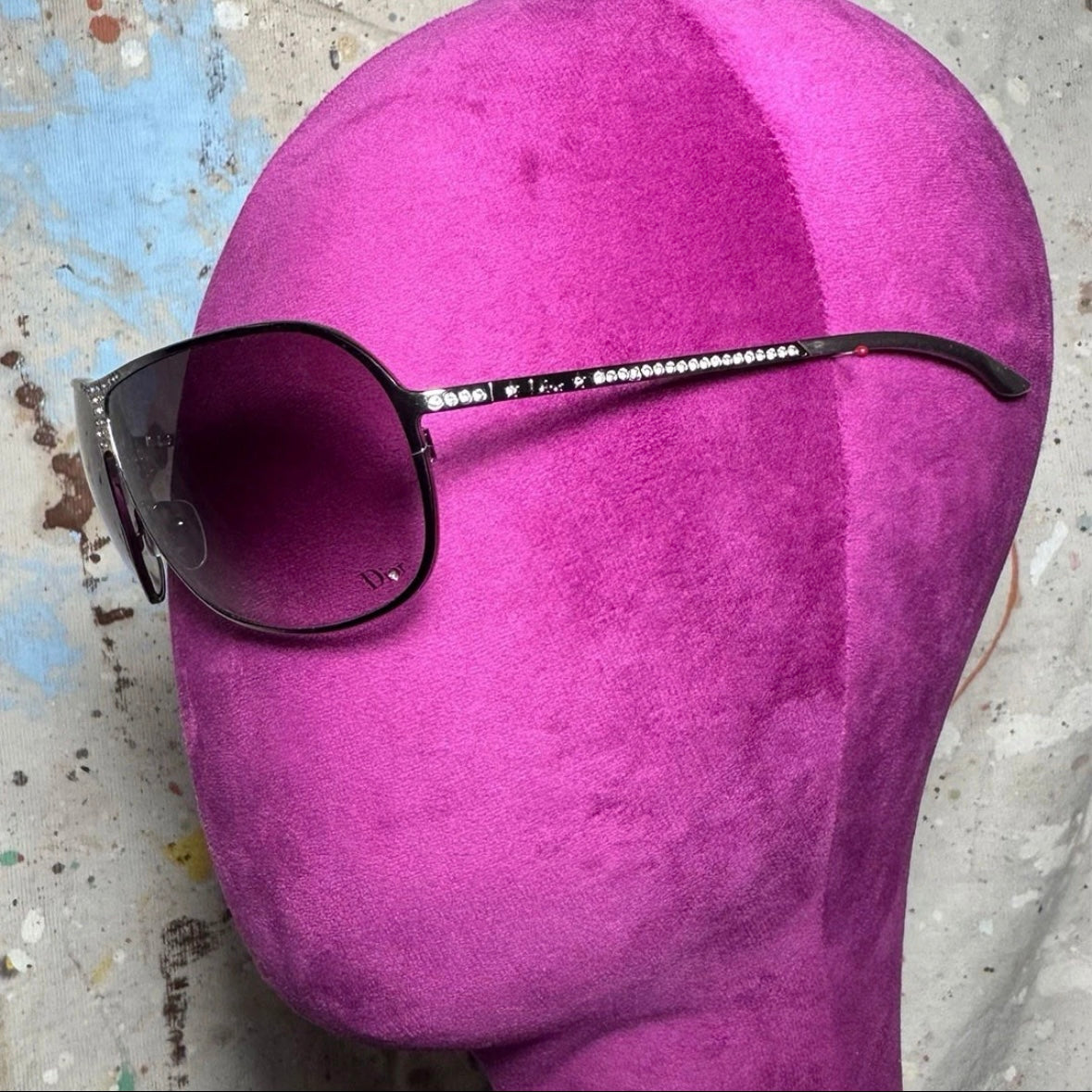 CHRISTIAN DIOR GALLIANO ERA HARD DIOR 1 CRYSTAL AVIATOR SUNGLASSES
