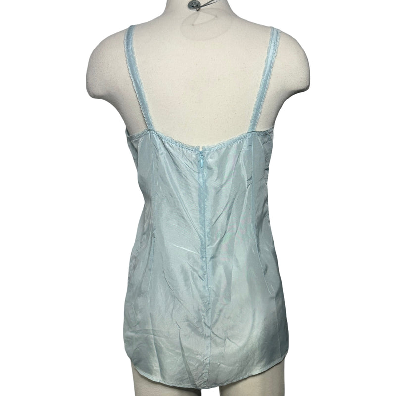 2000s DOLCE & GABBANA BABY BLUE SILK RUFFLE CAMISOLE