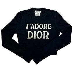 2001 J’adore Dior World Champion Black Velvet Print Long Sleeve