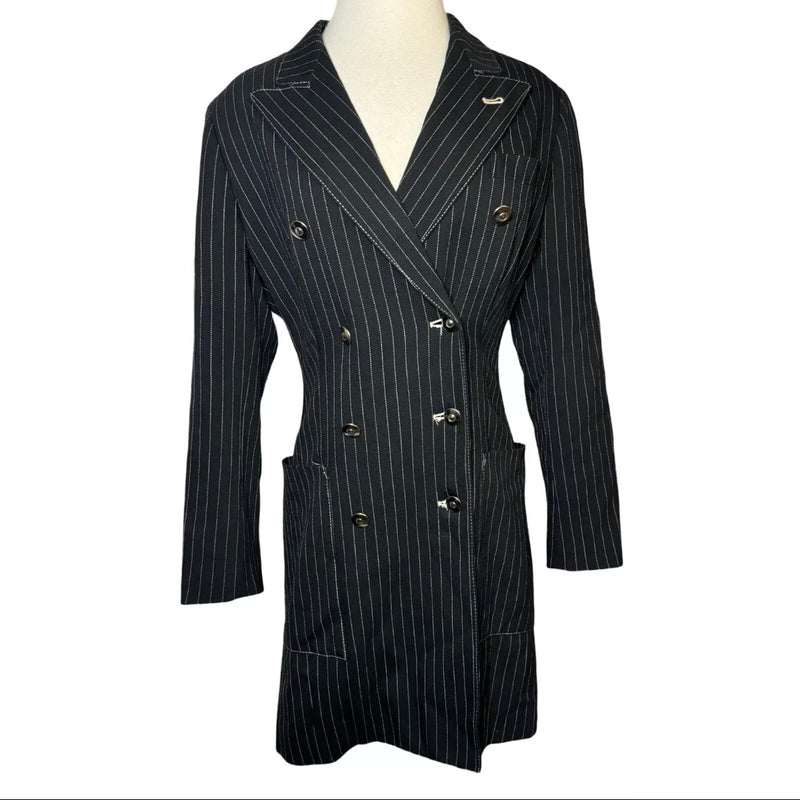 90s JEAN PAUL GAULTIER JUNIOR PINSTRIPE DOUBLE BREASTED BLAZER DRESS