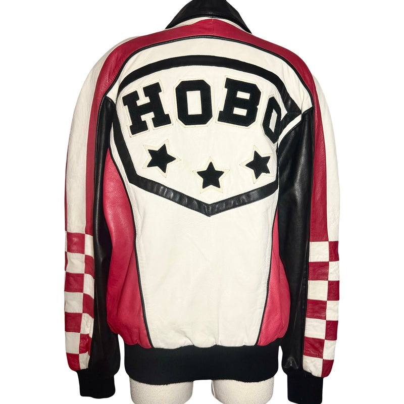 1990s HOBO MICHAEL HOBAN NORTH BEACH LEATHER RACING JACKET