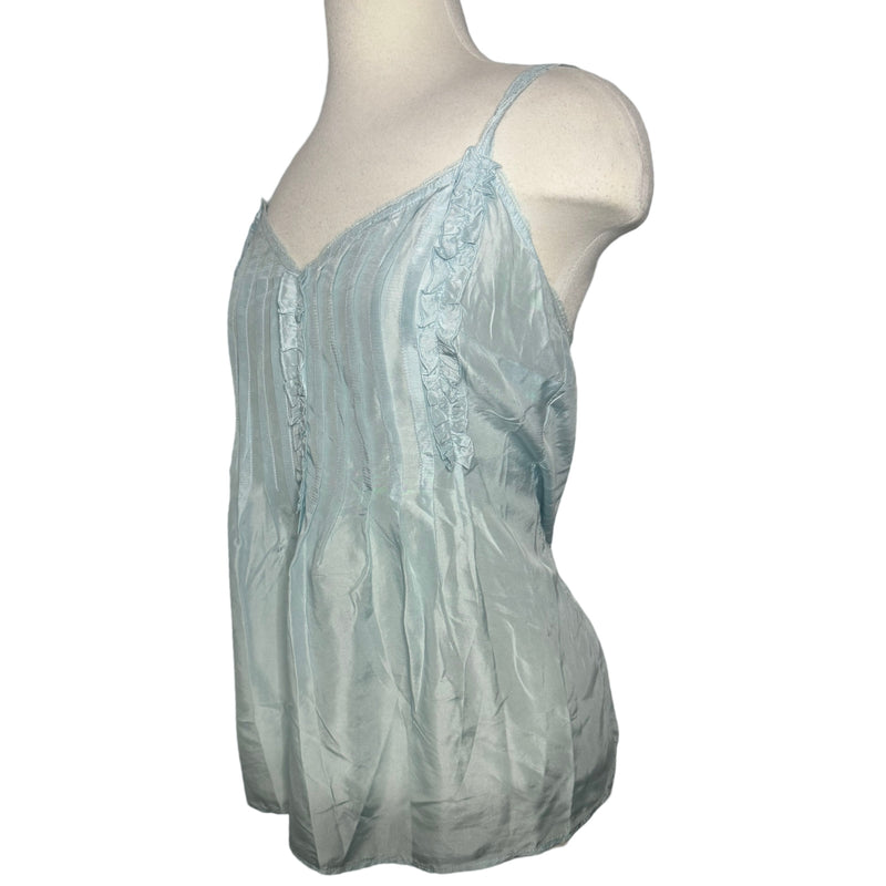 2000s DOLCE & GABBANA BABY BLUE SILK RUFFLE CAMISOLE