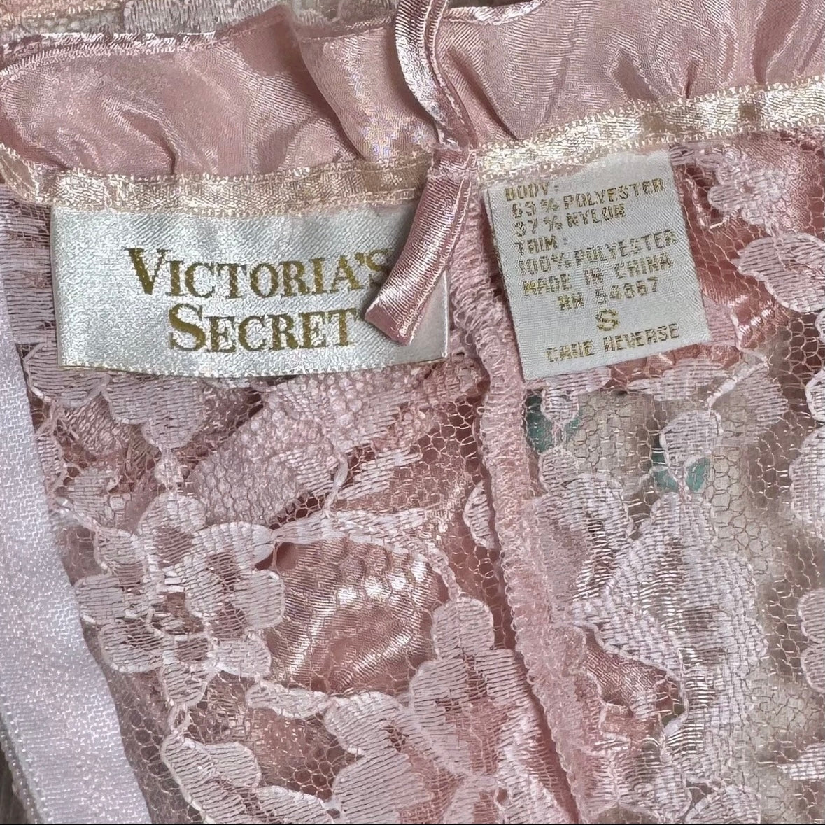 1980s VICTORIAS SECRET GOLD LABEL PINK LACE FRILL TEDDY BODYSUIT