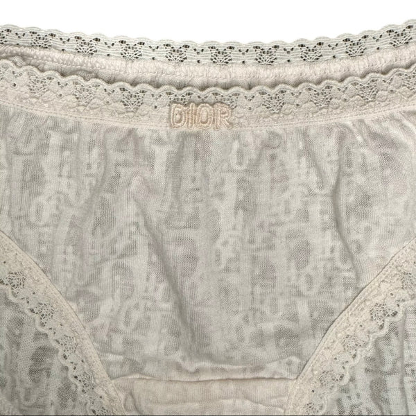 BNWT PINK CHRISTIAN DIOR TROTTER MONOGRAM LACE UNDERWEAR M