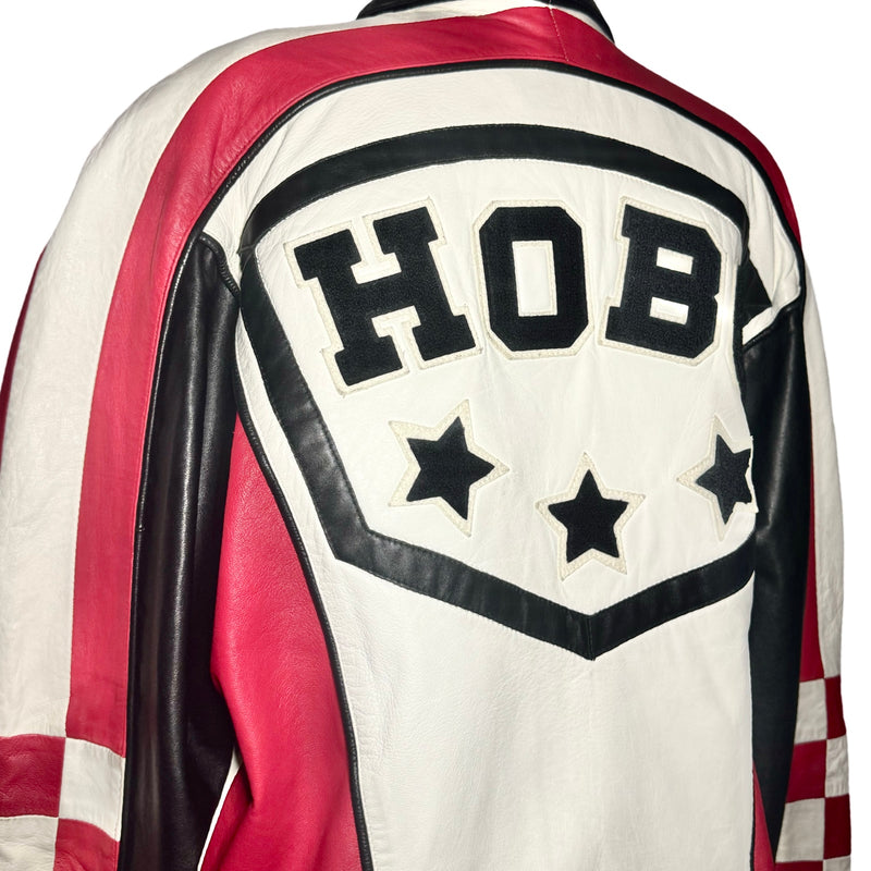 1990s HOBO MICHAEL HOBAN NORTH BEACH LEATHER RACING JACKET