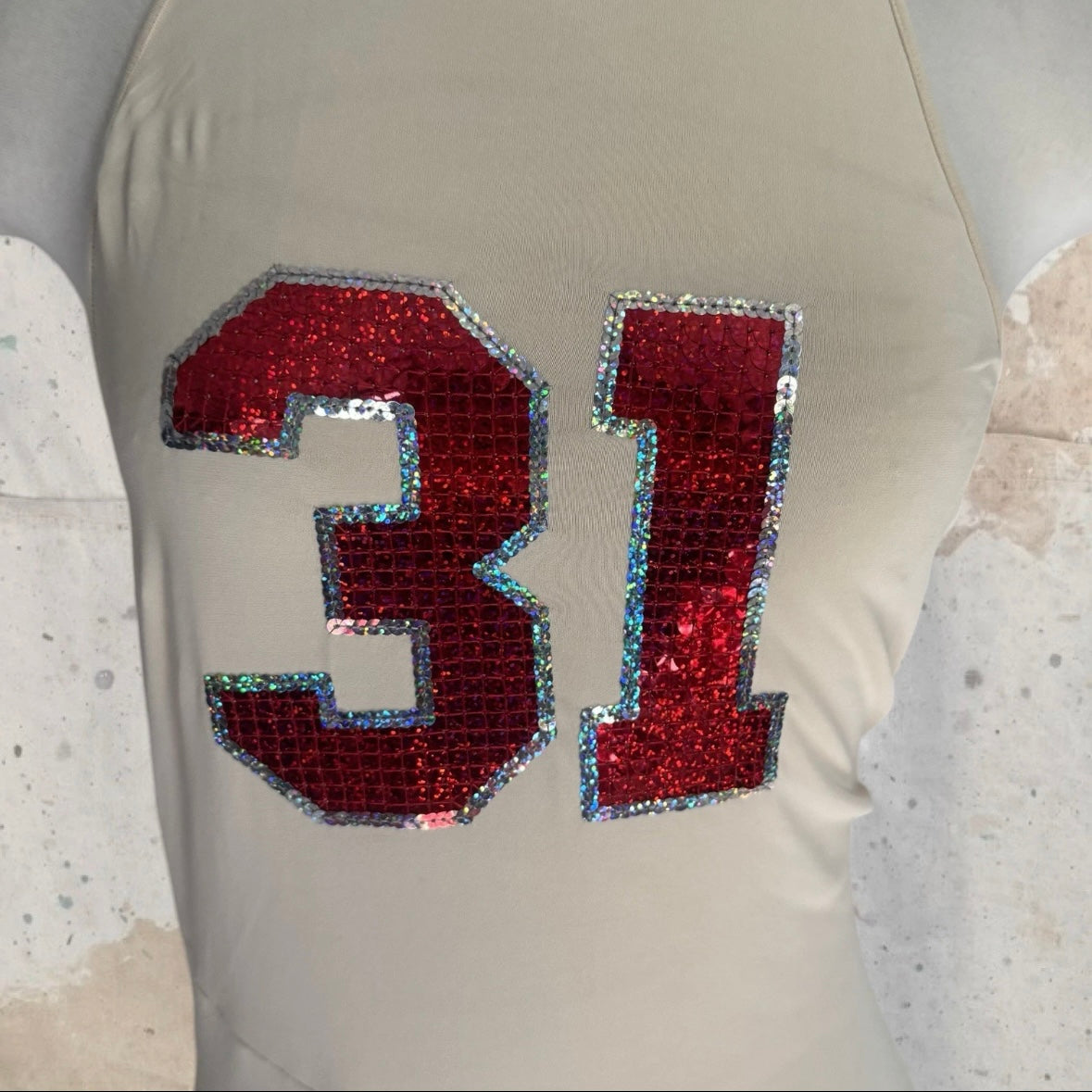 2000s Y2K CREAM HALTER BIAS CUT 31 SEQUIN ITALIAN DESIGN DRESS