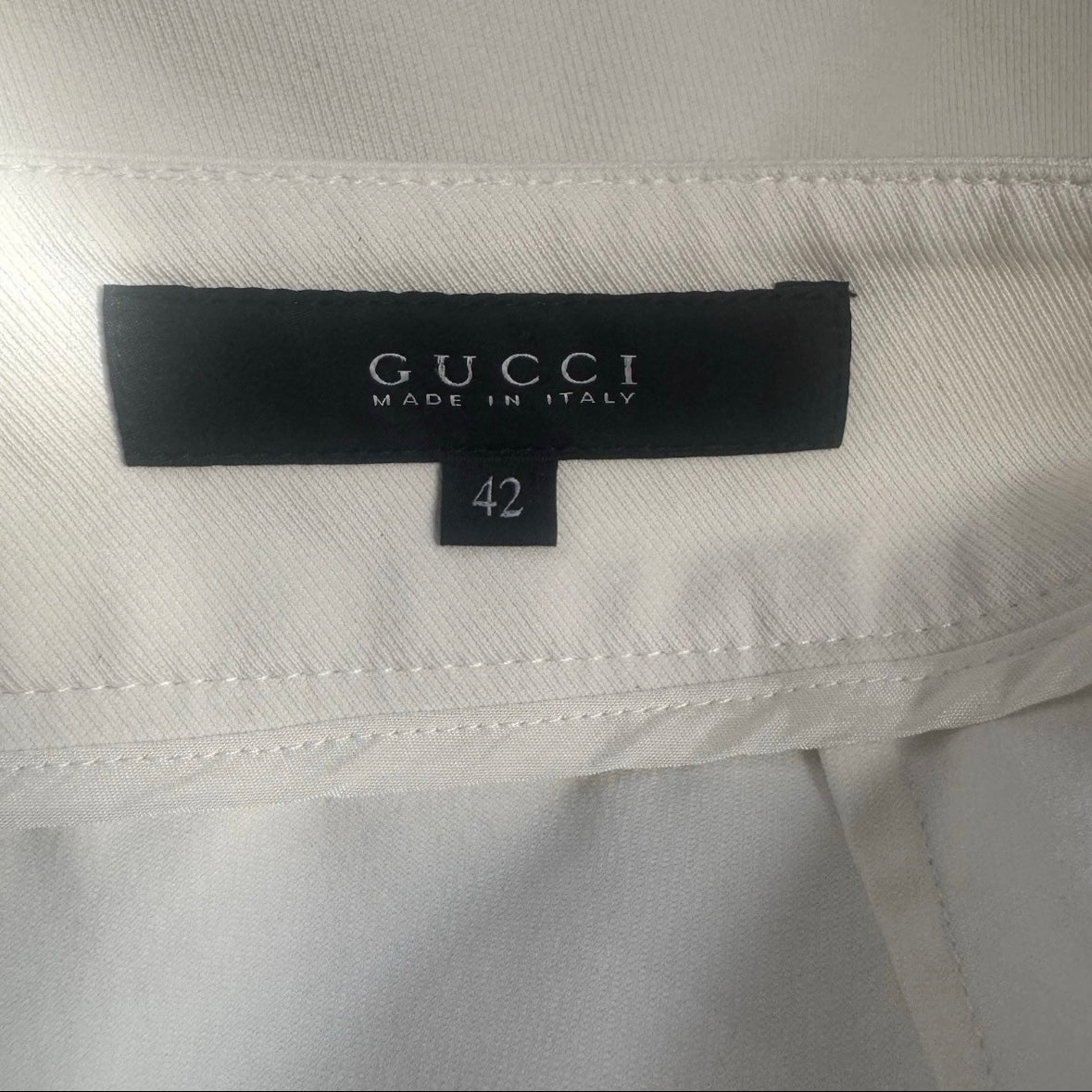 2014 GUCCI FRIDA GIANNINI IVORY CREAM SILVER BUTTON WHITE WIDE LEG SAILOR PANTS