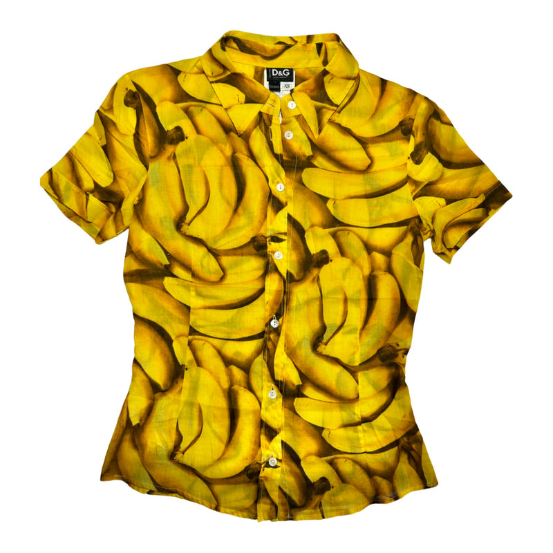 2000s DOLCE & GABBANA D&G BANANA SHORT SLEEVE BUTTON UP SHIRT