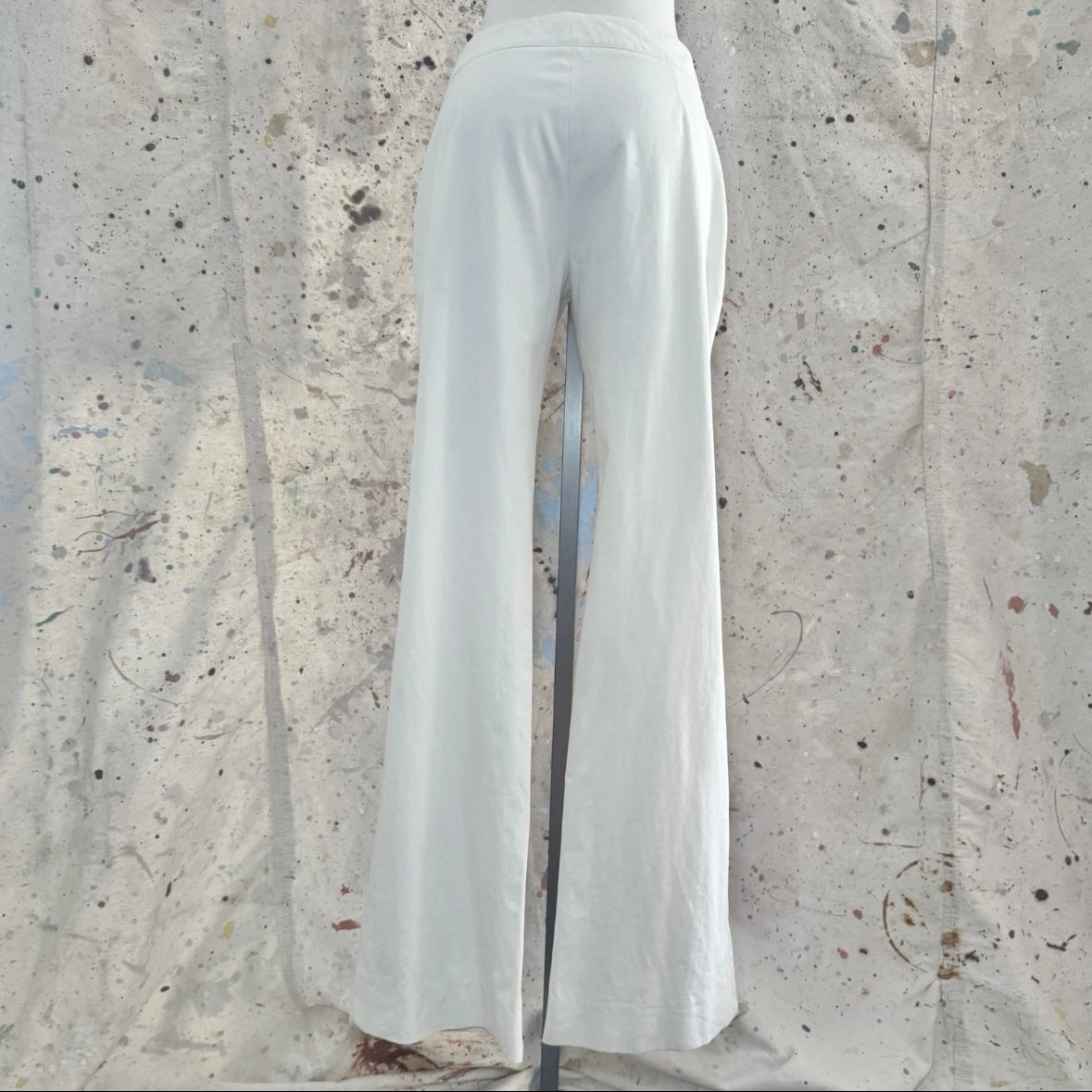 2014 GUCCI FRIDA GIANNINI IVORY CREAM SILVER BUTTON WHITE WIDE LEG SAILOR PANTS