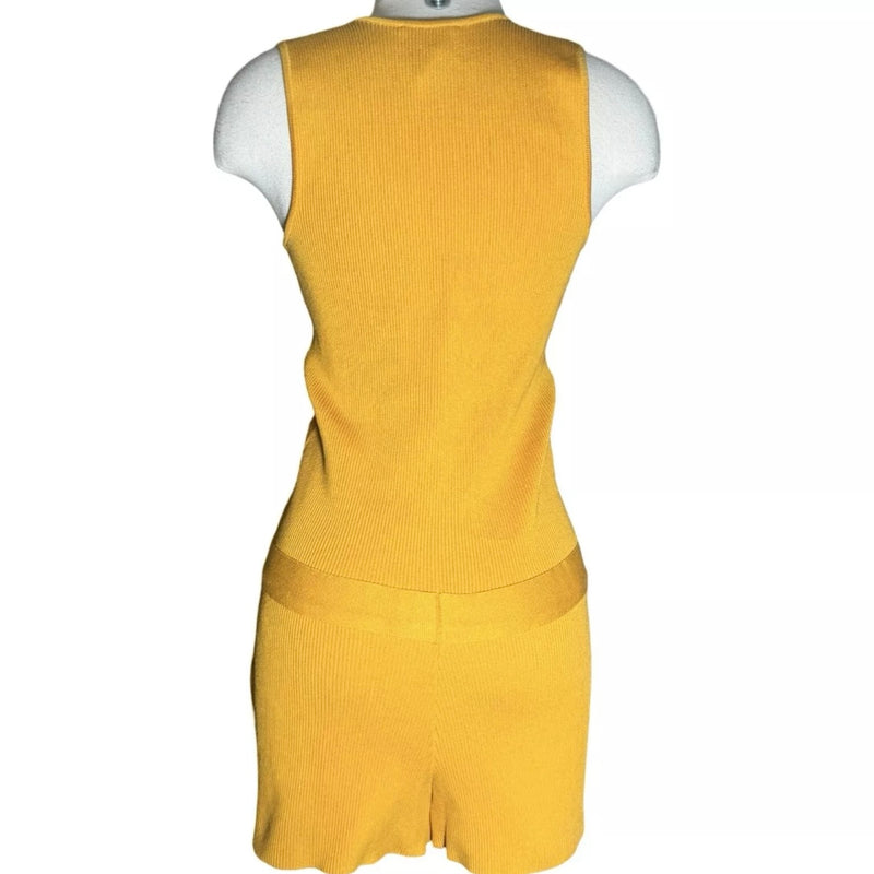 2007 CHLOE YELLOW KNIT JUMPSUIT BUTTON ROMPER