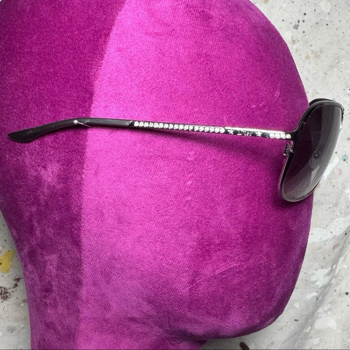 CHRISTIAN DIOR GALLIANO ERA HARD DIOR 1 CRYSTAL AVIATOR SUNGLASSES
