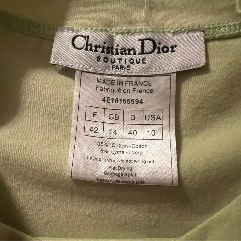 2000s DIOR BY JOHN GALLIANO ADIORABLE LONG SLEEVE TEE GREEN