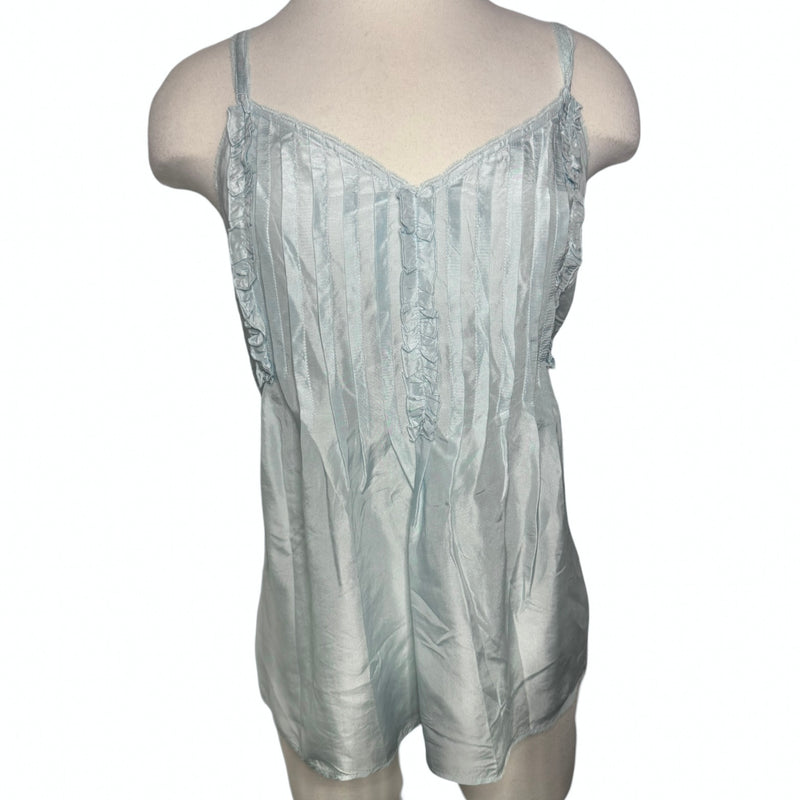 2000s DOLCE & GABBANA BABY BLUE SILK RUFFLE CAMISOLE