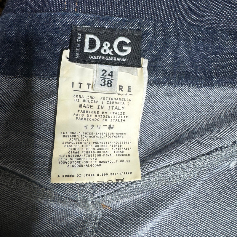 2000s DOLCE & GABBANA D&G BLUE POCKET WRAP SKIRT