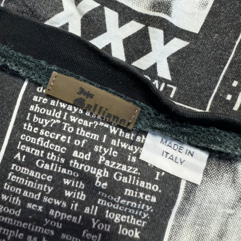 GALLIANO XXX NEWSPRINT FLYER SHIRT