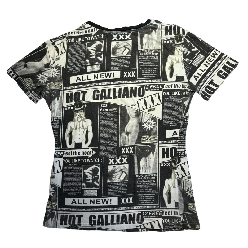 GALLIANO XXX NEWSPRINT FLYER SHIRT