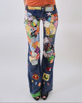 1970s Low Rise Patchwork Pants