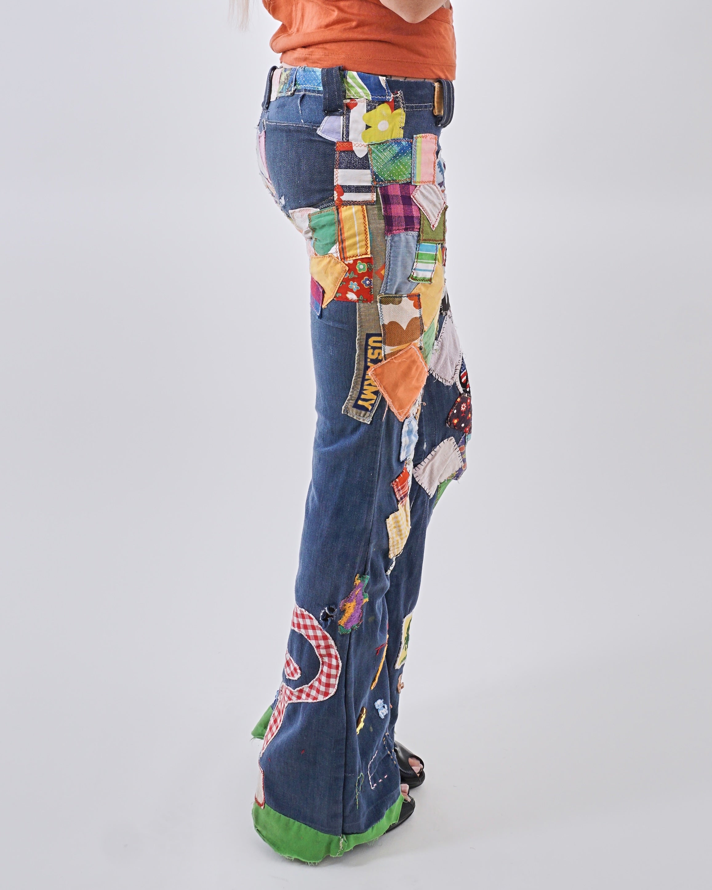 1970s Low Rise Patchwork Pants